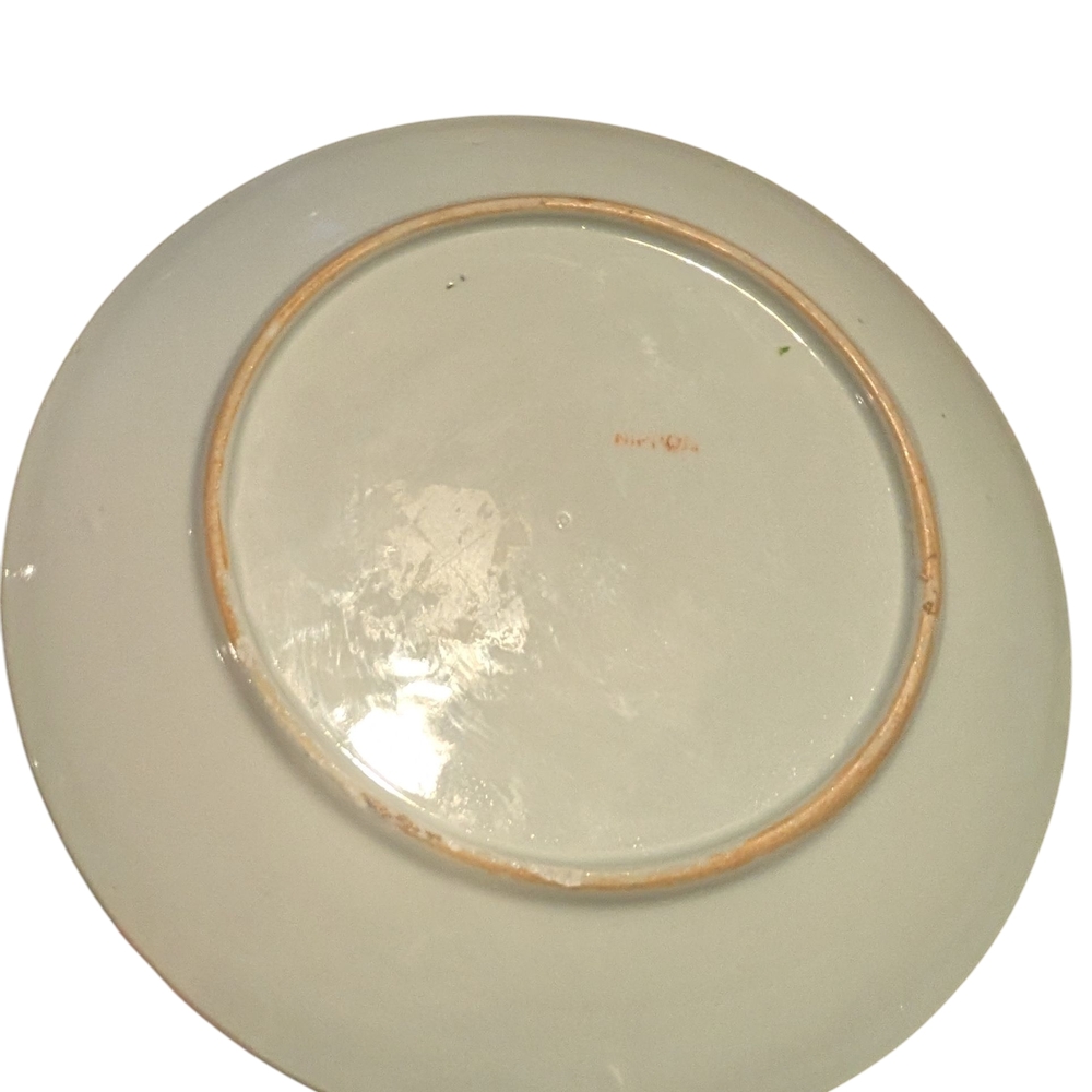 Japanese Vintage Plate with Blue and Pink Accents Hand Paint Nippon - Picture 3 of 4
